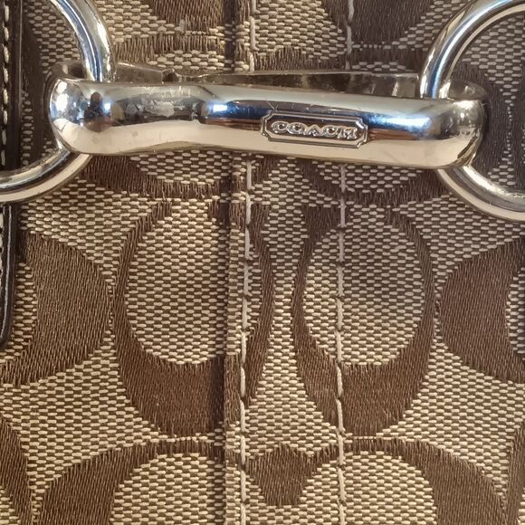 Coach Hampton Medium Khaki Jacquard Signature C Carryall Tote - Picture 4 of 11